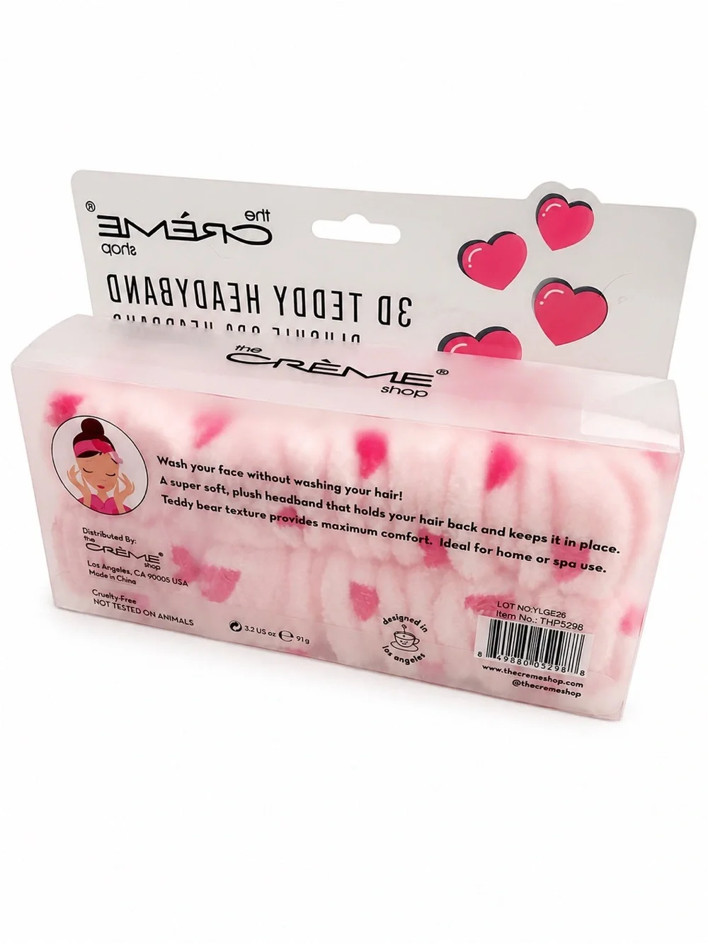 NEW 💕 The Crème Shop 3D Teddy Headyband™ – “Not Your Baby” Hearts